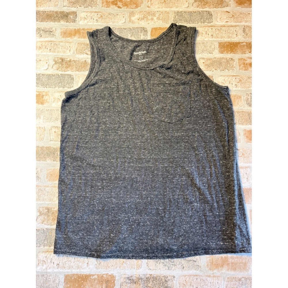Goodfellow & Co Mens Charcoal Heather Pocket Tank Top Gray Size M Standard Fit